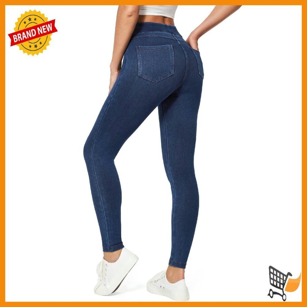 High Waist Tummy Control Stretchy Jeggings with Pockets Skinny Jeans